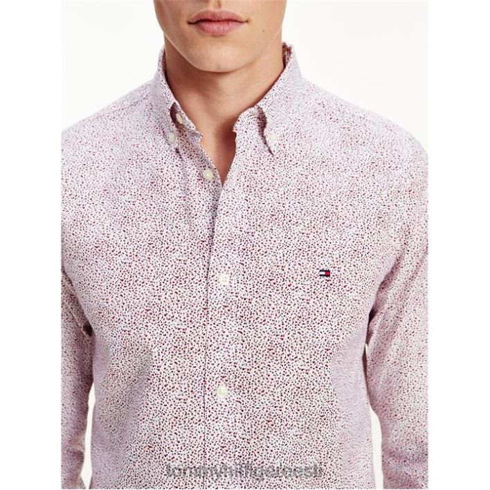 õhuke mikro lilleline särk RJV6220305 valge/punane/merepunane 0k5 Tommy Hilfiger