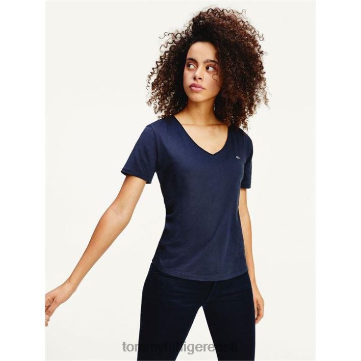 õhuke v-kaelusega T-särk RJV6219675 hämar merevägi Tommy Hilfiger