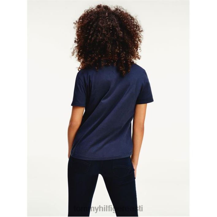 õhuke v-kaelusega T-särk RJV6219675 hämar merevägi Tommy Hilfiger