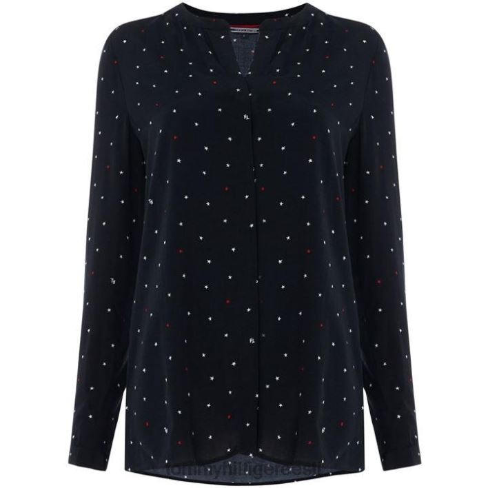 jelda pikkade varrukatega pluus RJV6220730 merevägi Tommy Hilfiger