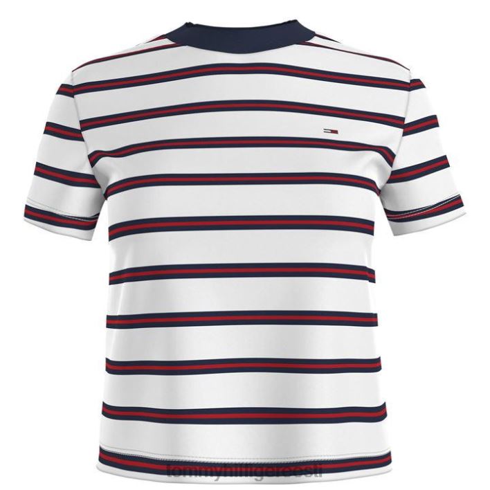 kärbitud triibuga t-särk RJV6220849 ybr valge Tommy Hilfiger
