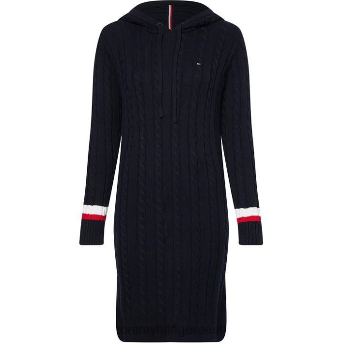 kaabel kapuutsiga kleit RJV6219685 kõrbe taevas Tommy Hilfiger