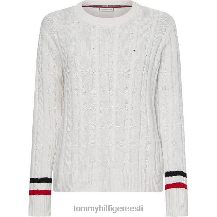 kaabliga kootud meeskonna kampsun RJV6219693 ekru Tommy Hilfiger