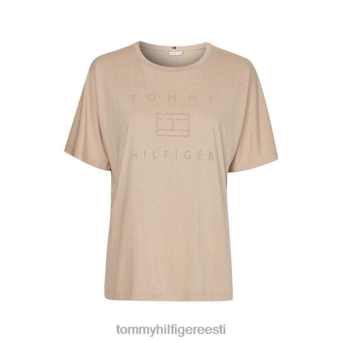 lõdvestunud läbipõlemine avatud kaelaga naiste t-särk RJV6220354 beež aeg Tommy Hilfiger