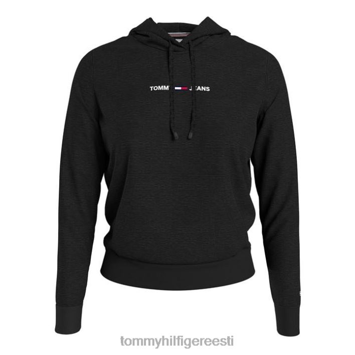 lineaarne logoga kapuuts RJV6219811 mustad voodid Tommy Hilfiger