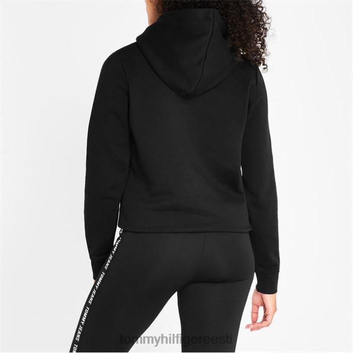 lineaarne logoga kapuuts RJV6219811 mustad voodid Tommy Hilfiger