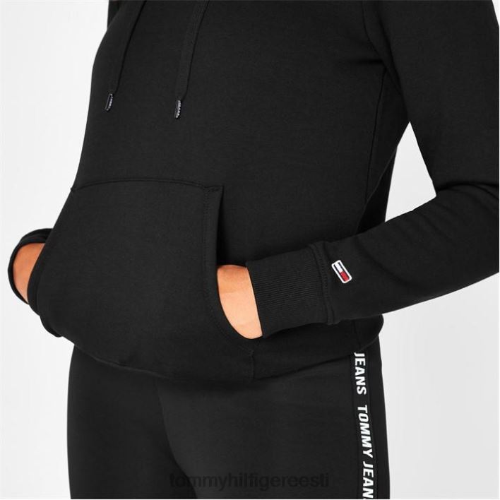 lineaarne logoga kapuuts RJV6219811 mustad voodid Tommy Hilfiger