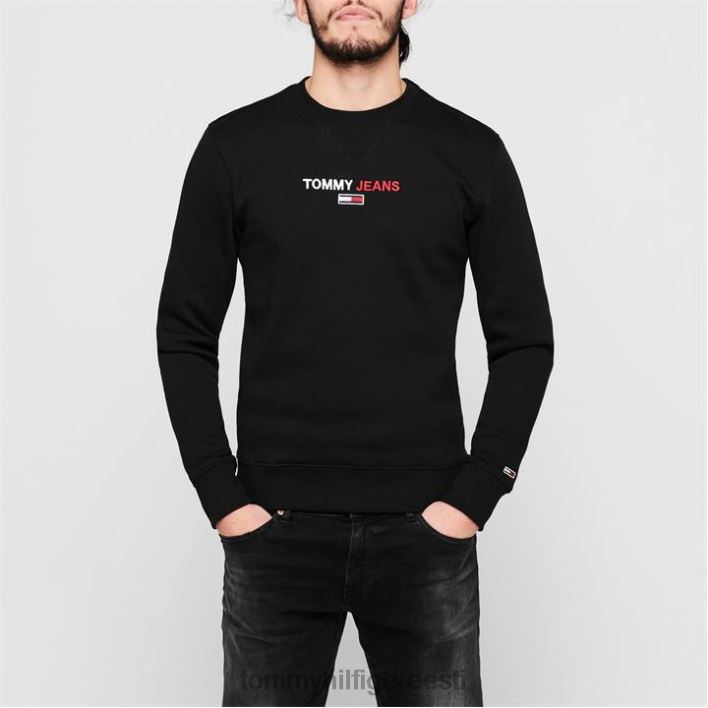 lineaarse logoga kampsun RJV6219503 mustad voodid Tommy Hilfiger