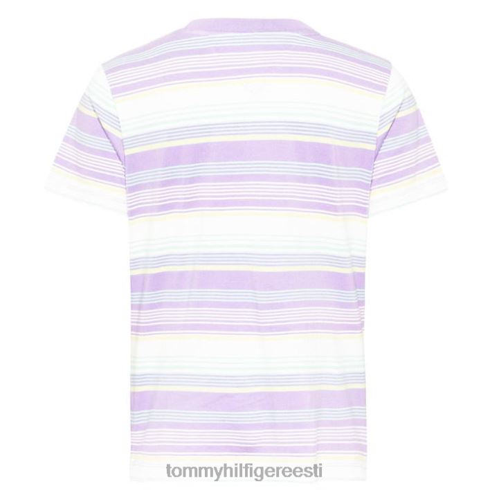 lineaarse triibuga T-särk RJV6220391 violetne vlk Tommy Hilfiger