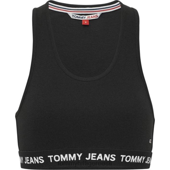 logo kärbitud top RJV6220529 must Tommy Hilfiger