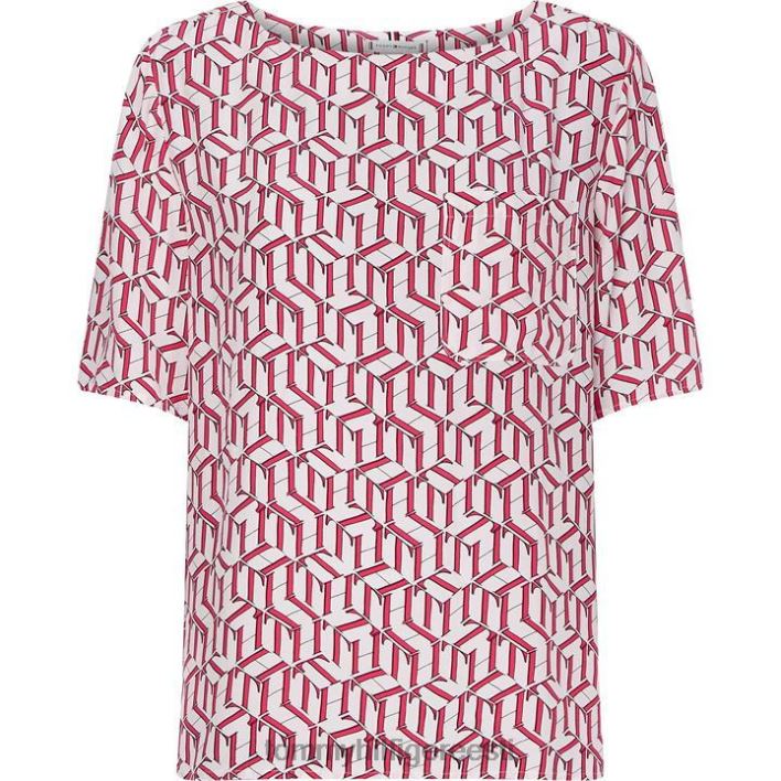 monogramm lühikeste varrukatega top RJV6220821 heleroosa 0jw Tommy Hilfiger