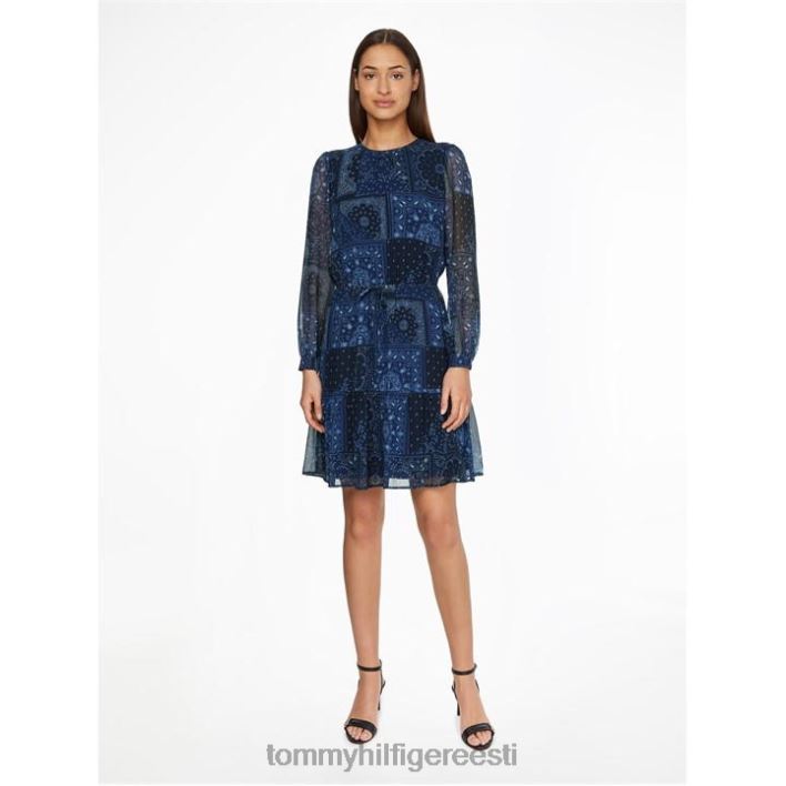 paisley midi flare kleit ss RJV6219732 lapitöö 0gy Tommy Hilfiger
