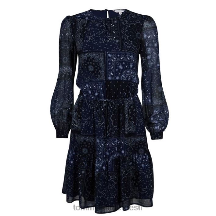 paisley põlvkleit brac slv RJV6219655 lapitöö 0gy Tommy Hilfiger