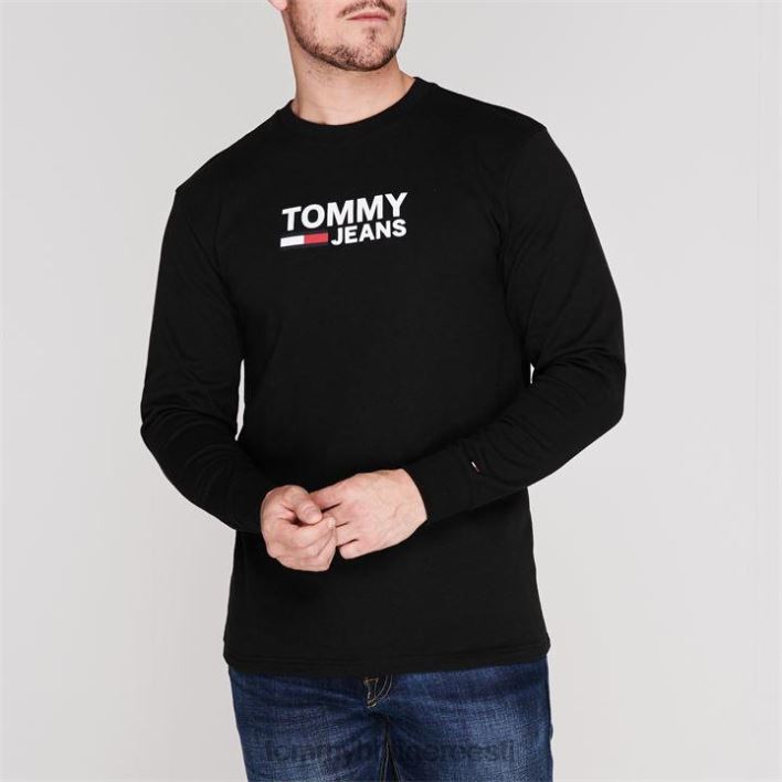 pikkade varrukatega t-särk RJV6219881 tommy must Tommy Hilfiger