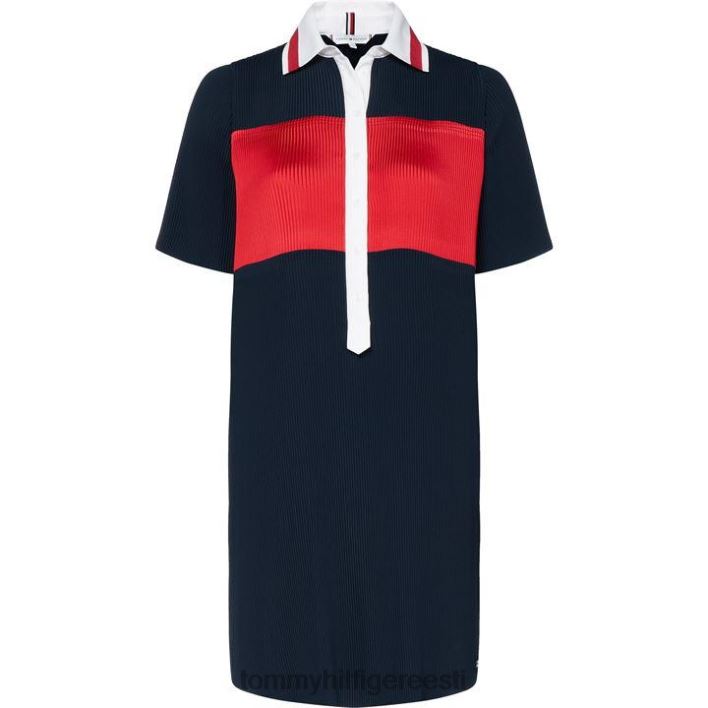 prantsusmaa plisseeritud kleit RJV6220711 merevägi Tommy Hilfiger