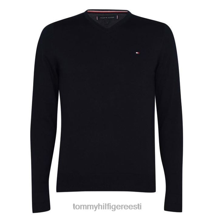 puuvillane v kaelusega kampsun RJV6220039 merevägi 403 Tommy Hilfiger