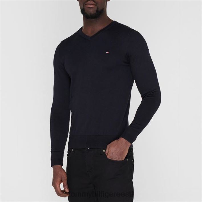 puuvillane v kaelusega kampsun RJV6220039 merevägi 403 Tommy Hilfiger