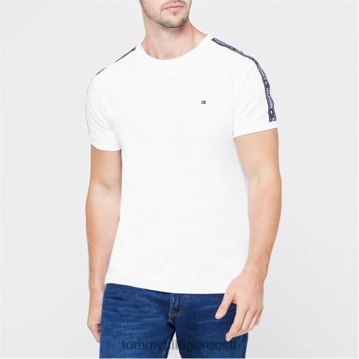 rätikuga t-särk RJV6220687 valge Tommy Hilfiger