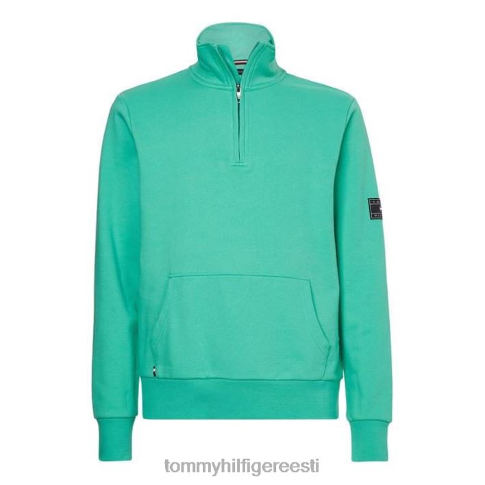 taaskasutatud puuvillast tõmblukuga trikk RJV6220245 aloha roheline l3l Tommy Hilfiger