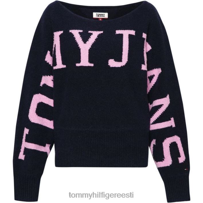 tommy teksad nahkhiire tiivaga kampsun RJV6220735 tumesinine ja roosa Tommy Hilfiger