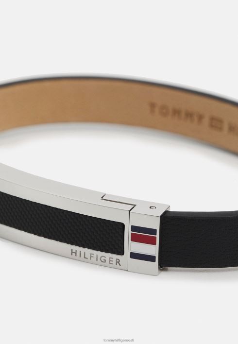 tekstuuriga perekonna käevõru RJV626397 must/hõbedane Tommy Hilfiger