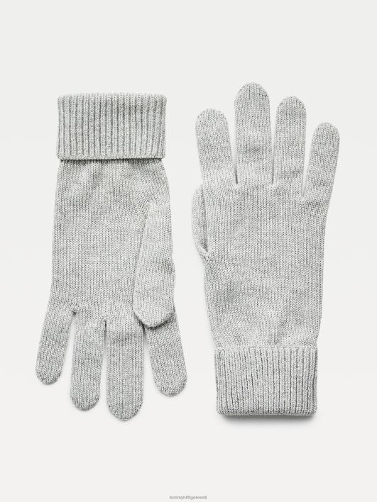 hädavajalikud kašmiirist kindad RJV621873 helehall kanarbik Tommy Hilfiger