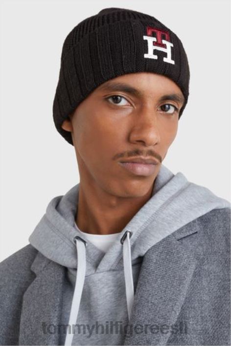 monogramm nokamüts RJV623549 must Tommy Hilfiger