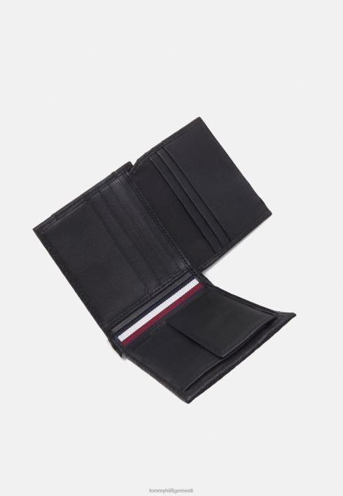 esmaklassiline klapp ja mündikott RJV626301 must monogramm Tommy Hilfiger