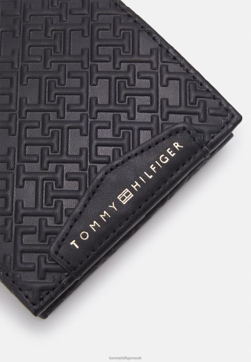 esmaklassiline klapp ja mündikott RJV626301 must monogramm Tommy Hilfiger