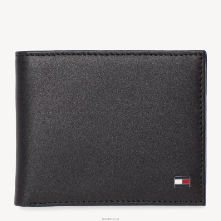 eton väike reljeefne bifold rahakott RJV62592 must Tommy Hilfiger