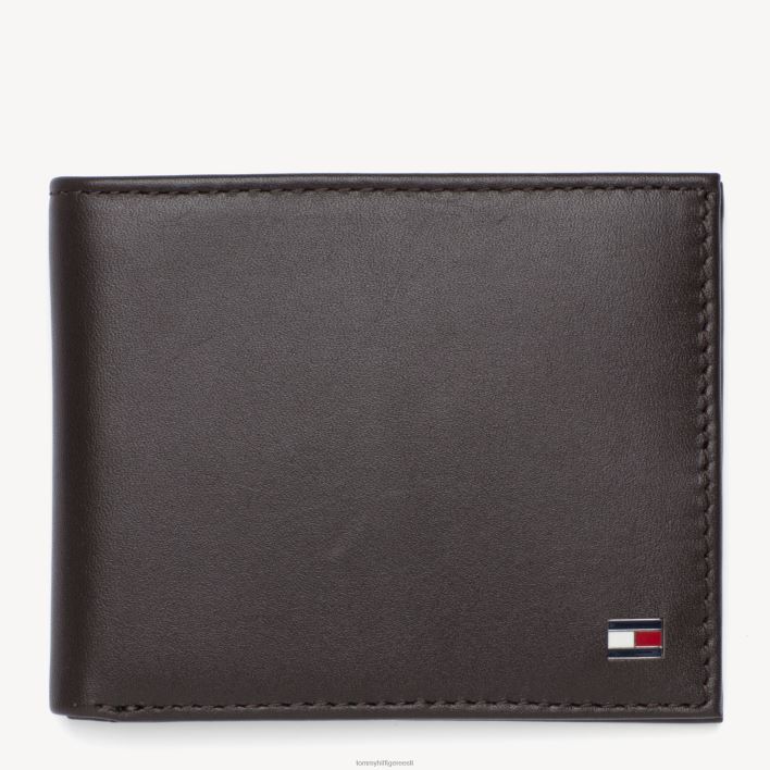 eton väike reljeefne bifold rahakott RJV62606 pruun Tommy Hilfiger