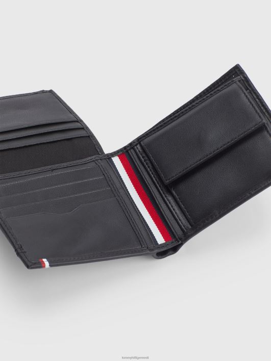 kivitera nahast rahakott RJV62910 must Tommy Hilfiger