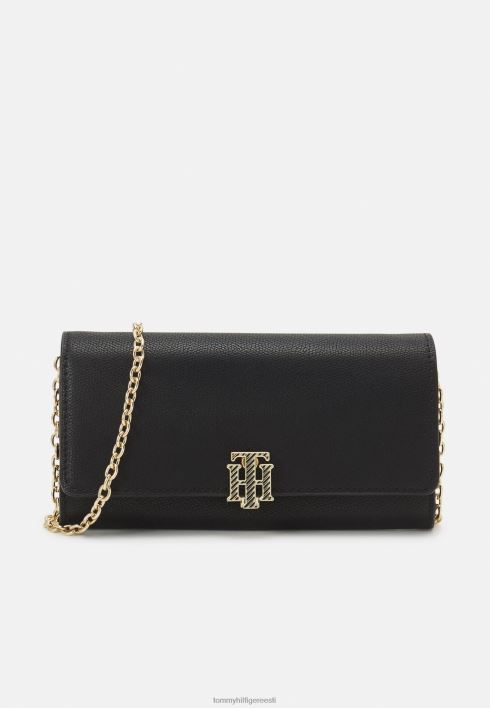 kontuuriga klapiga rahakott üle kehakotti RJV624362 must Tommy Hilfiger