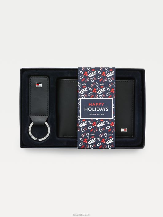 lipu rahakott ja võtmehoidja komplekt RJV62605 must Tommy Hilfiger