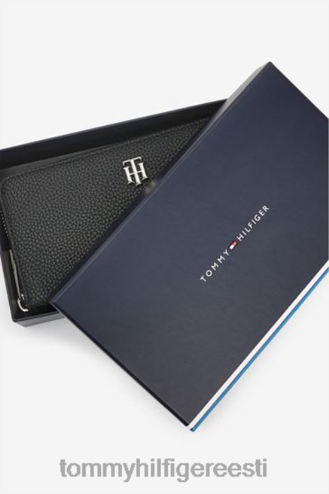 monogramm tõmblukk ümber rahakoti RJV623418 must Tommy Hilfiger