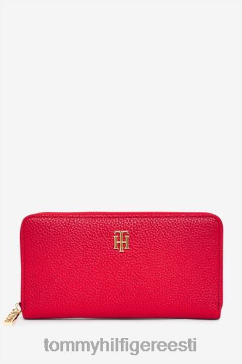 monogramm tõmblukk ümber rahakoti RJV623500 punane Tommy Hilfiger
