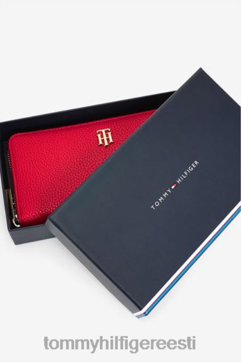monogramm tõmblukk ümber rahakoti RJV623500 punane Tommy Hilfiger