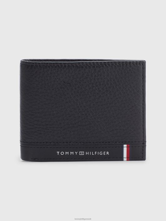 veerisest nahast väike rahakott RJV62909 must Tommy Hilfiger