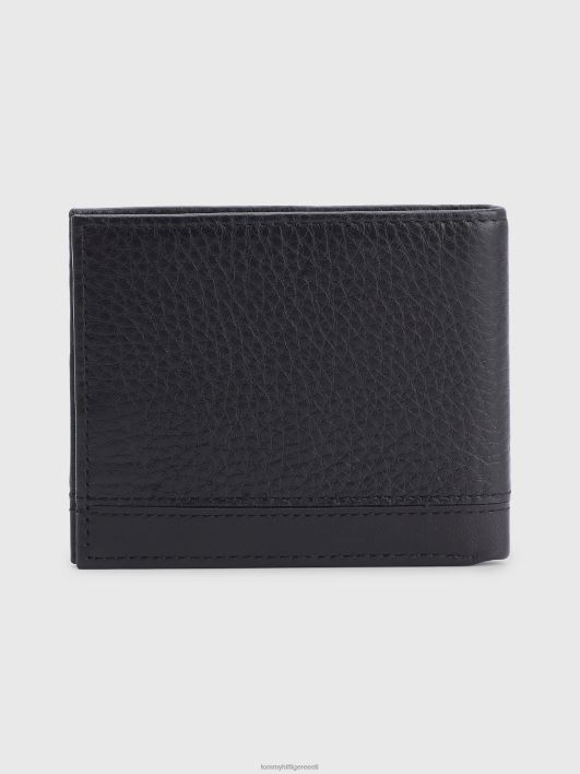 veerisest nahast väike rahakott RJV62909 must Tommy Hilfiger