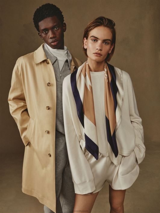 siidist ruudukujuline sall RJV62544 neutraalne/kõrbetaevas Tommy Hilfiger