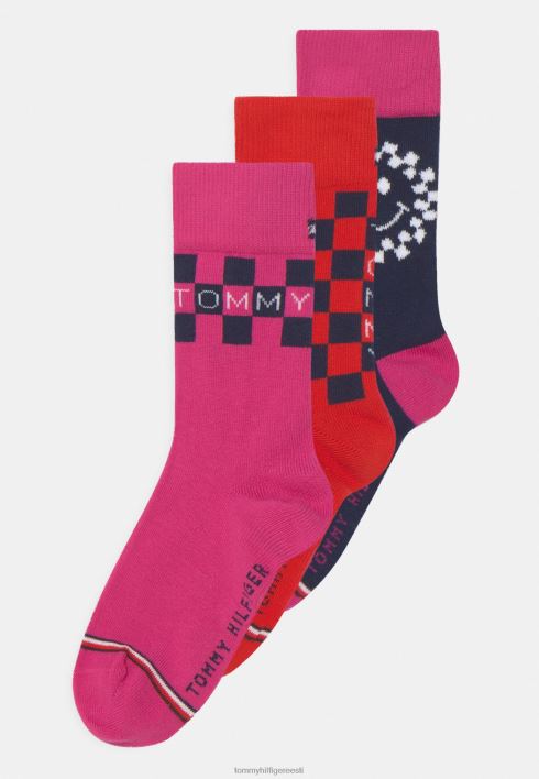 Kids Racercheck kinkekarbis unisex 3 pakki sokid RJV627118 magenta Tommy Hilfiger