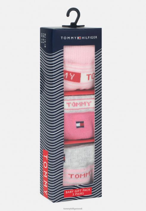 beebi triibulised sokid RJV626885 heleroosa/roosa/hall Tommy Hilfiger