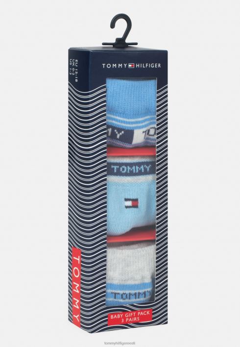 beebi triibulised sokid RJV627127 sinine/helehall Tommy Hilfiger