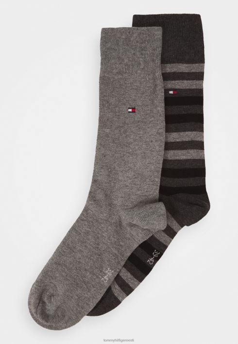 duo triibuline sokk 2 pakki sokid RJV627002 keskmine hall melanž Tommy Hilfiger
