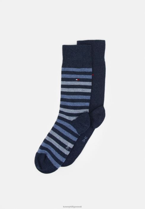 duo triibuline sokk 2 pakki sokid RJV627190 sinine denim Tommy Hilfiger