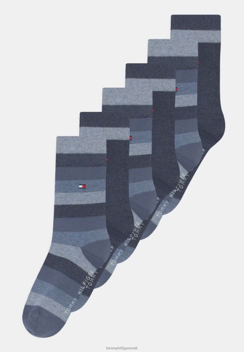 laste basic triibulised 6 pakki unisex sokid RJV628898 teksad Tommy Hilfiger