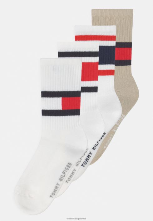 laste lipp 4 pakki sokid RJV628874 liiv/valge Tommy Hilfiger