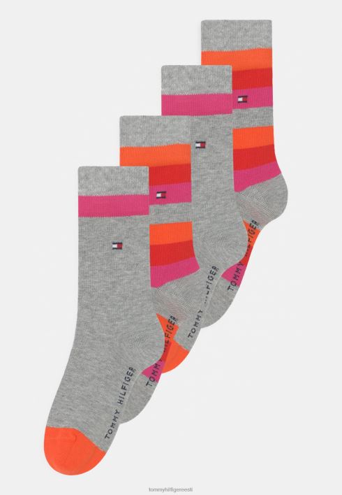 laste põhisokid 4 pakki RJV627124 oranž/punane Tommy Hilfiger