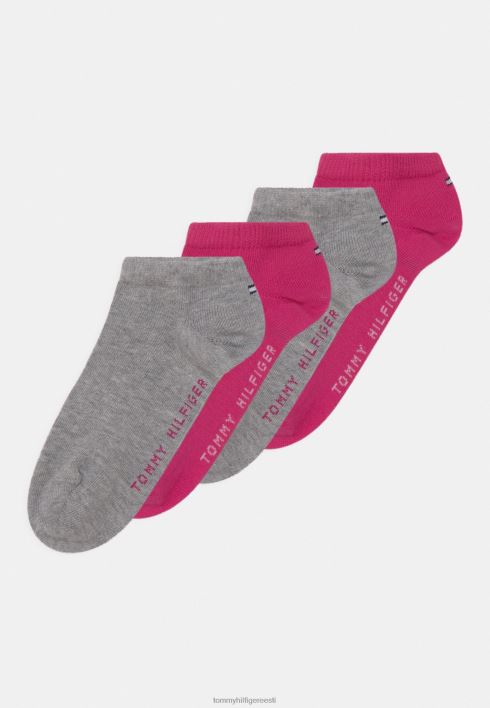 laste tossud 4 pakki sokid RJV627083 roosa/hall Tommy Hilfiger