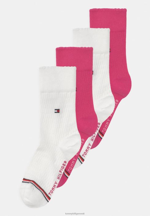 laste unisex 4 pakki sokid RJV626834 magenta Tommy Hilfiger
